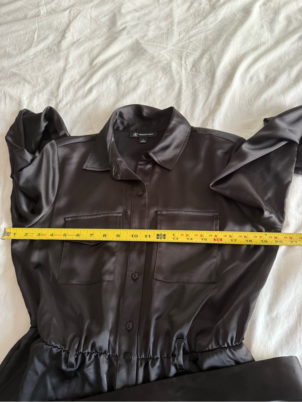 INC International Concepts Black Satin Utility Jogger Jumpsuit Size 6 NWOT - Picture 5 of 11